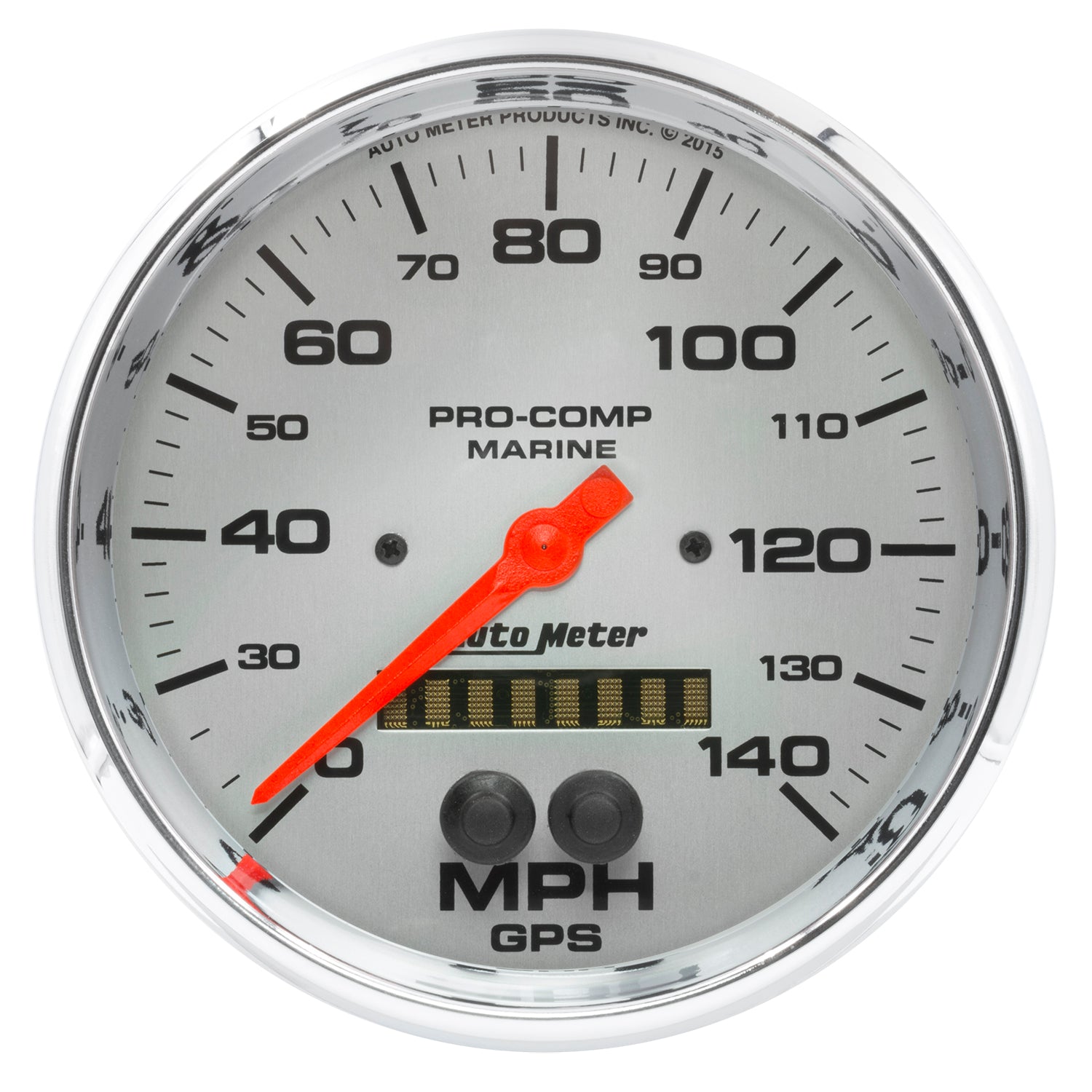 AutoMeter 200647-35 - GAUGE, SPEEDOMETER, 5", 140MPH, GPS, MARINE CHROME 3