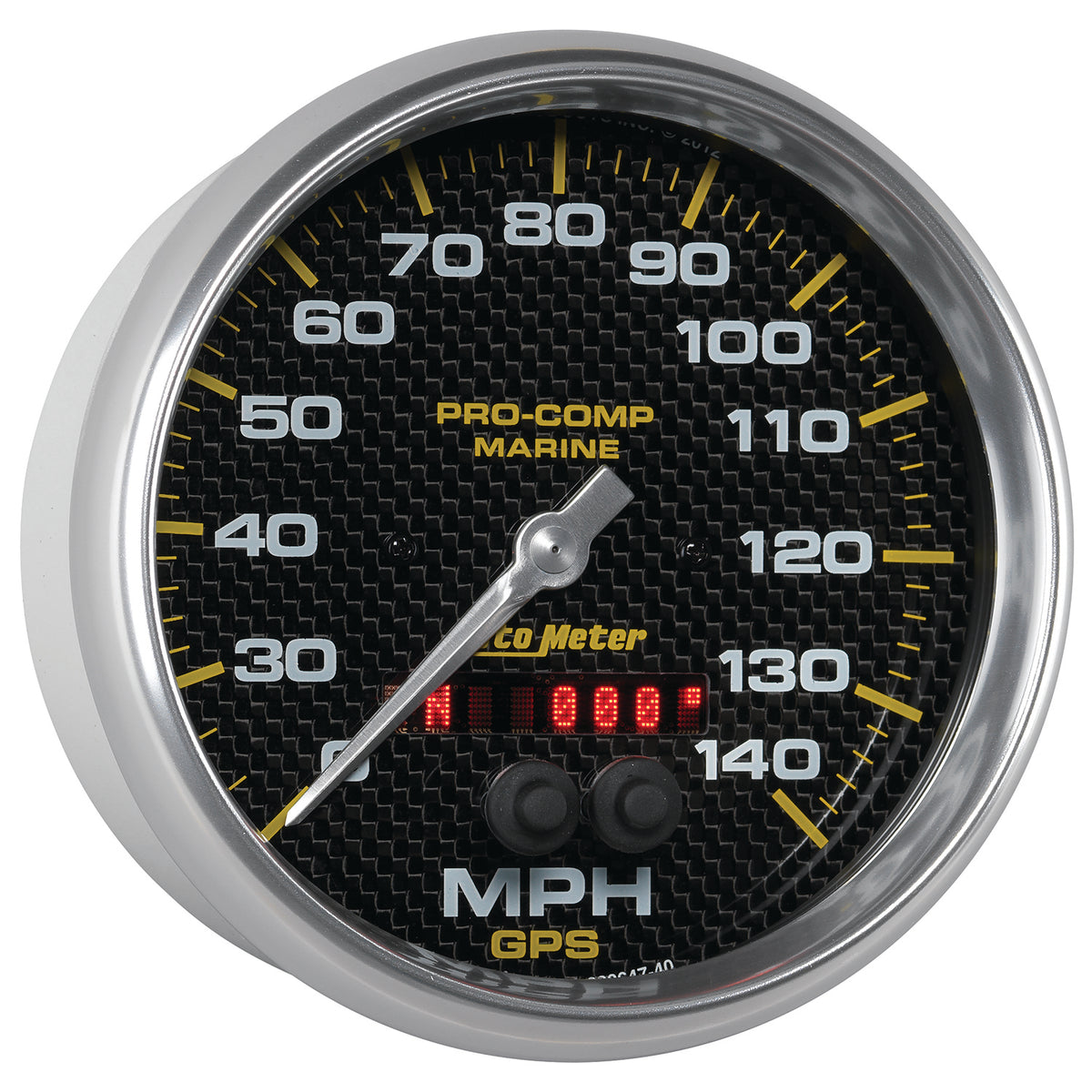 AutoMeter 200647-40 - GAUGE, SPEEDOMETER, 5", 140MPH, GPS, MARINE CARBON FIBER 5