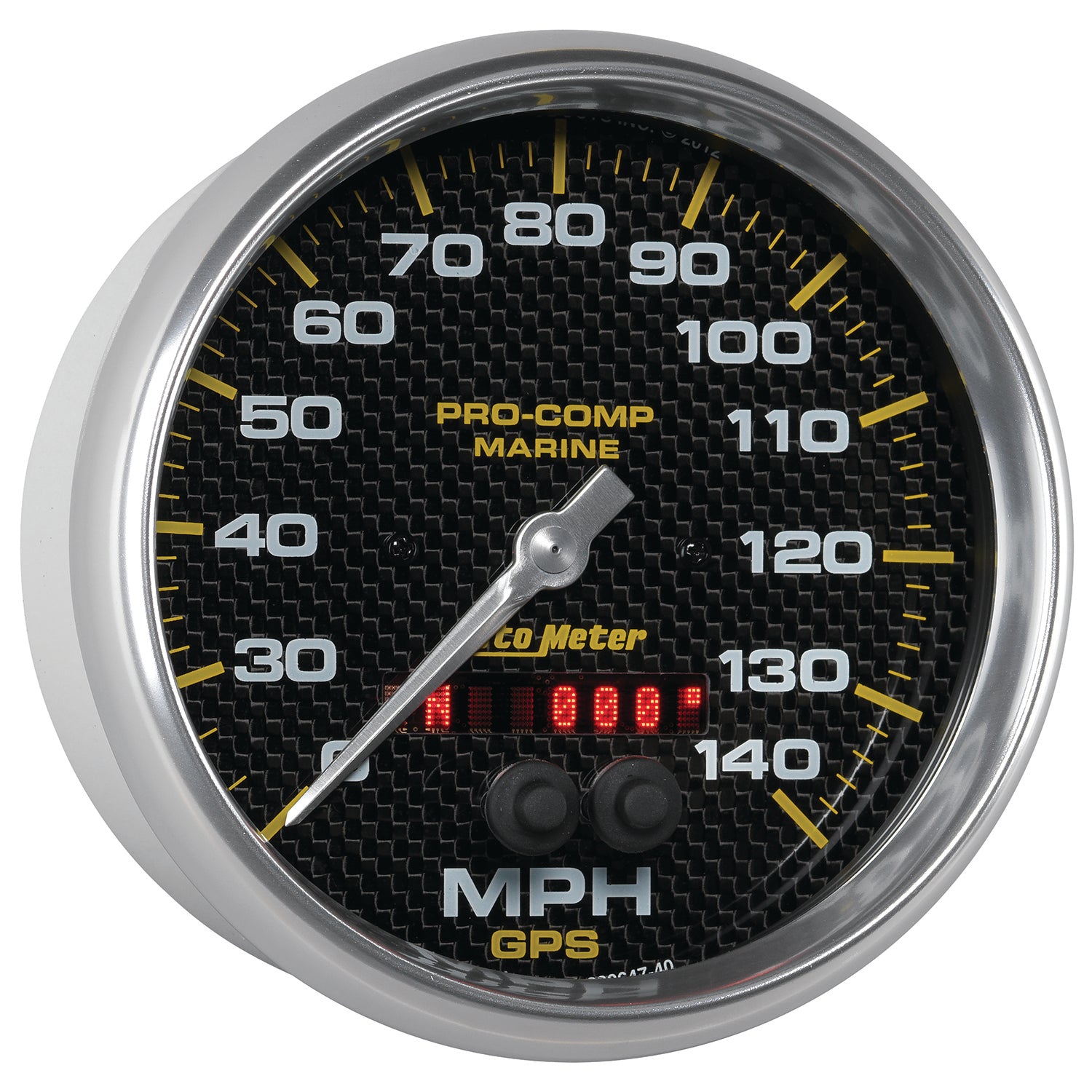 AutoMeter 200647-40 - GAUGE, SPEEDOMETER, 5", 140MPH, GPS, MARINE CARBON FIBER 5