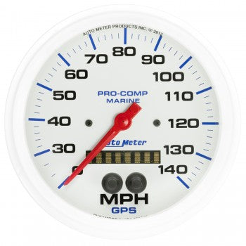 AutoMeter 200647 - GAUGE, SPEEDOMETER, 5", 140MPH, GPS, MARINE WHITE 4