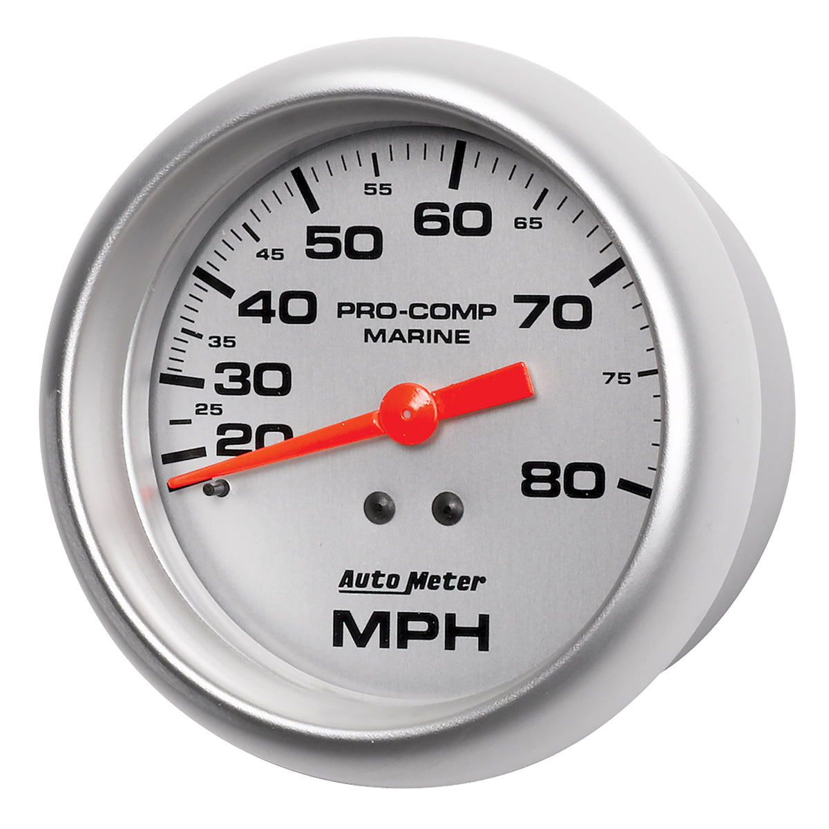 AutoMeter 200753-33 - GAUGE, SPEEDOMETER, 3 3/8", 80MPH, MECHANICAL, MARINE SILVER 4