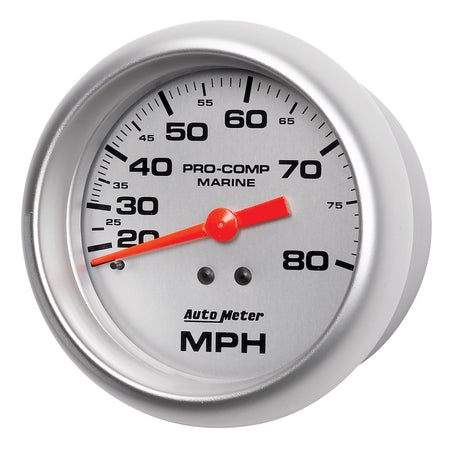 AutoMeter 200753-33 - GAUGE, SPEEDOMETER, 3 3/8", 80MPH, MECHANICAL, MARINE SILVER 4