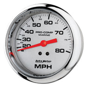 AutoMeter 200753-35 - GAUGE, SPEEDOMETER, 3 3/8", 80MPH, MECHANICAL, MARINE CHROME 1