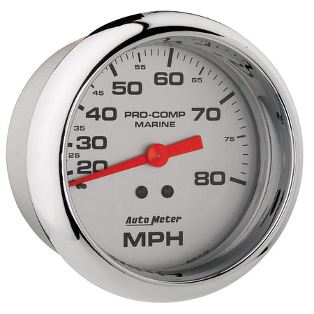 AutoMeter 200753-35 - GAUGE, SPEEDOMETER, 3 3/8", 80MPH, MECHANICAL, MARINE CHROME 3