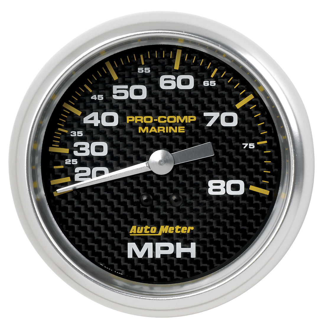 AutoMeter 200753-40 - GAUGE, SPEEDOMETER, 3 3/8", 80MPH, MECHANICAL, MARINE CARBON FIBER