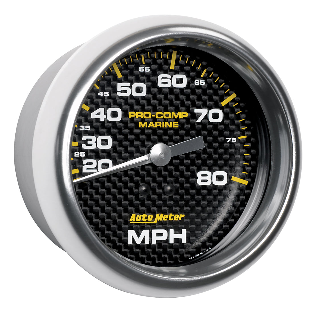 AutoMeter 200753-40 - GAUGE, SPEEDOMETER, 3 3/8", 80MPH, MECHANICAL, MARINE CARBON FIBER