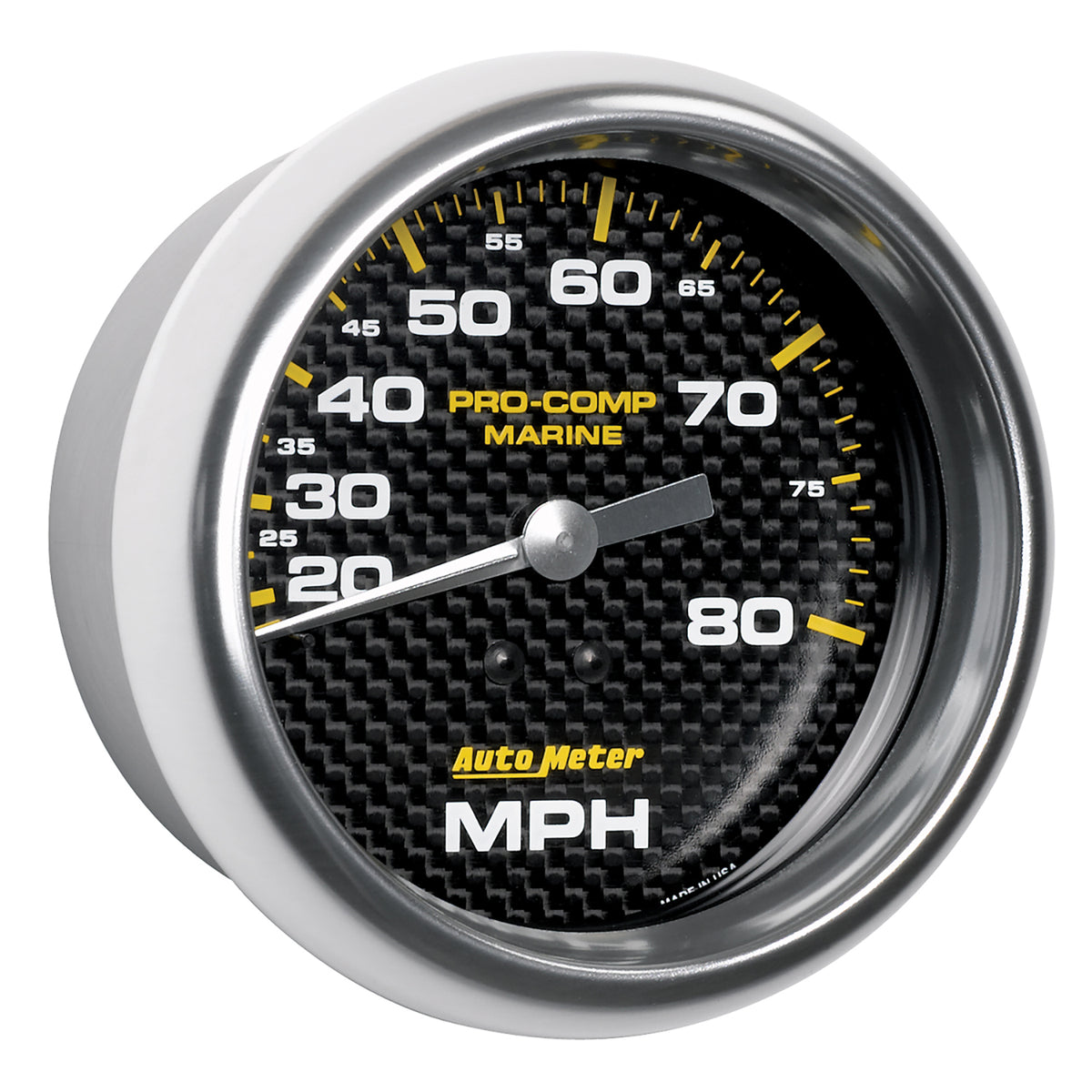 AutoMeter 200753-40 - GAUGE, SPEEDOMETER, 3 3/8", 80MPH, MECHANICAL, MARINE CARBON FIBER