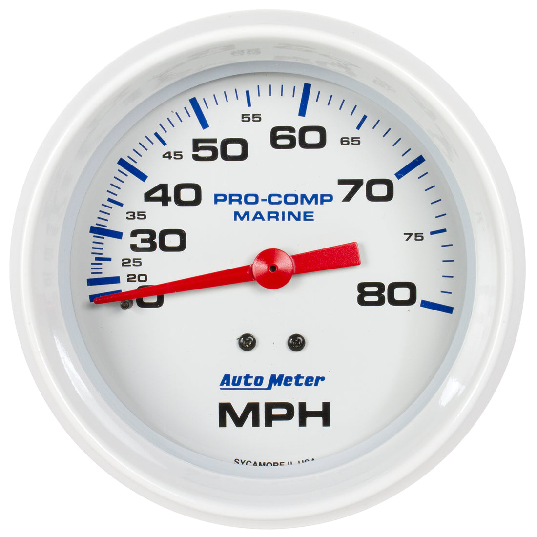 AutoMeter 200753 - GAUGE, SPEEDOMETER, 3 3/8", 80MPH, MECHANICAL, MARINE WHITE 3