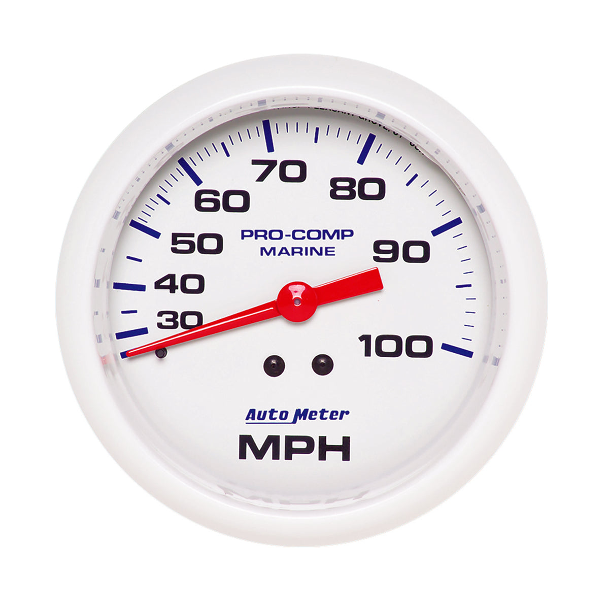 AutoMeter 200754 - GAUGE, SPEEDOMETER, 3 3/8", 100MPH, MECHANICAL, MARINE WHITE 3