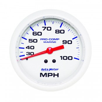 AutoMeter 200754 - GAUGE, SPEEDOMETER, 3 3/8", 100MPH, MECHANICAL, MARINE WHITE 4