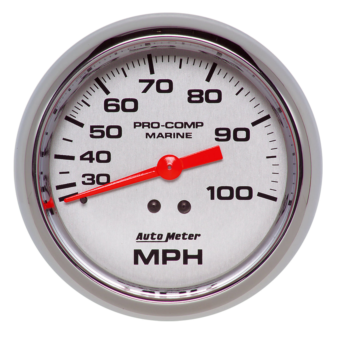 AutoMeter 200754-35 - GAUGE, SPEEDOMETER, 3 3/8", 100MPH, MECHANICAL, MARINE CHROME 3