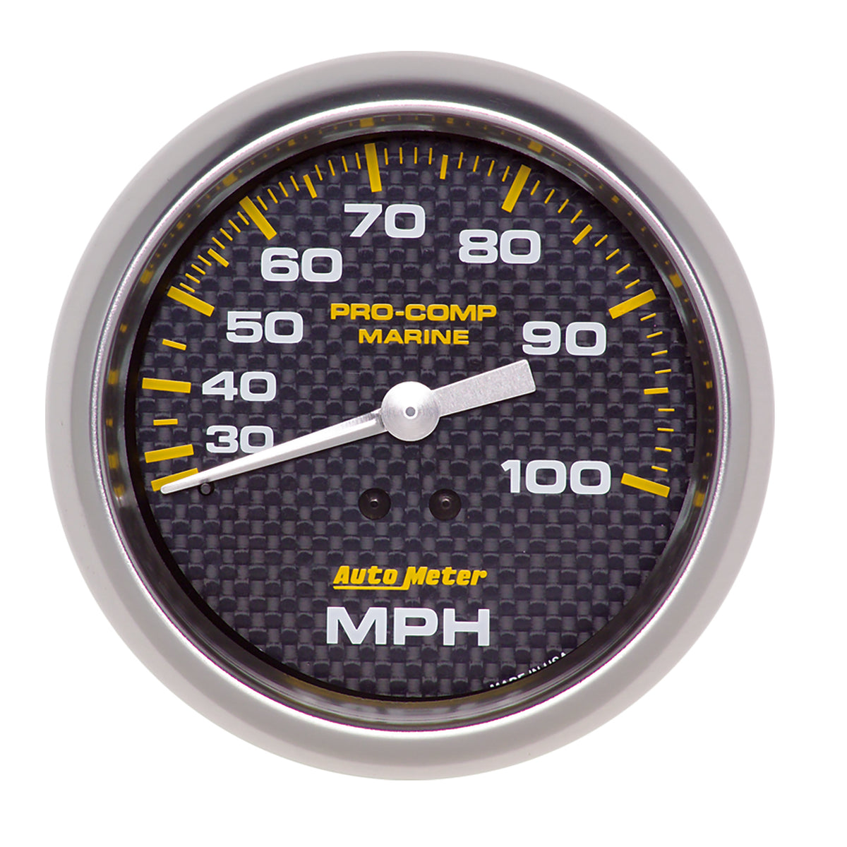 AutoMeter 200754-40 - GAUGE, SPEEDOMETER, 3 3/8", 100MPH, MECHANICAL, MARINE CARBON FIBER 3