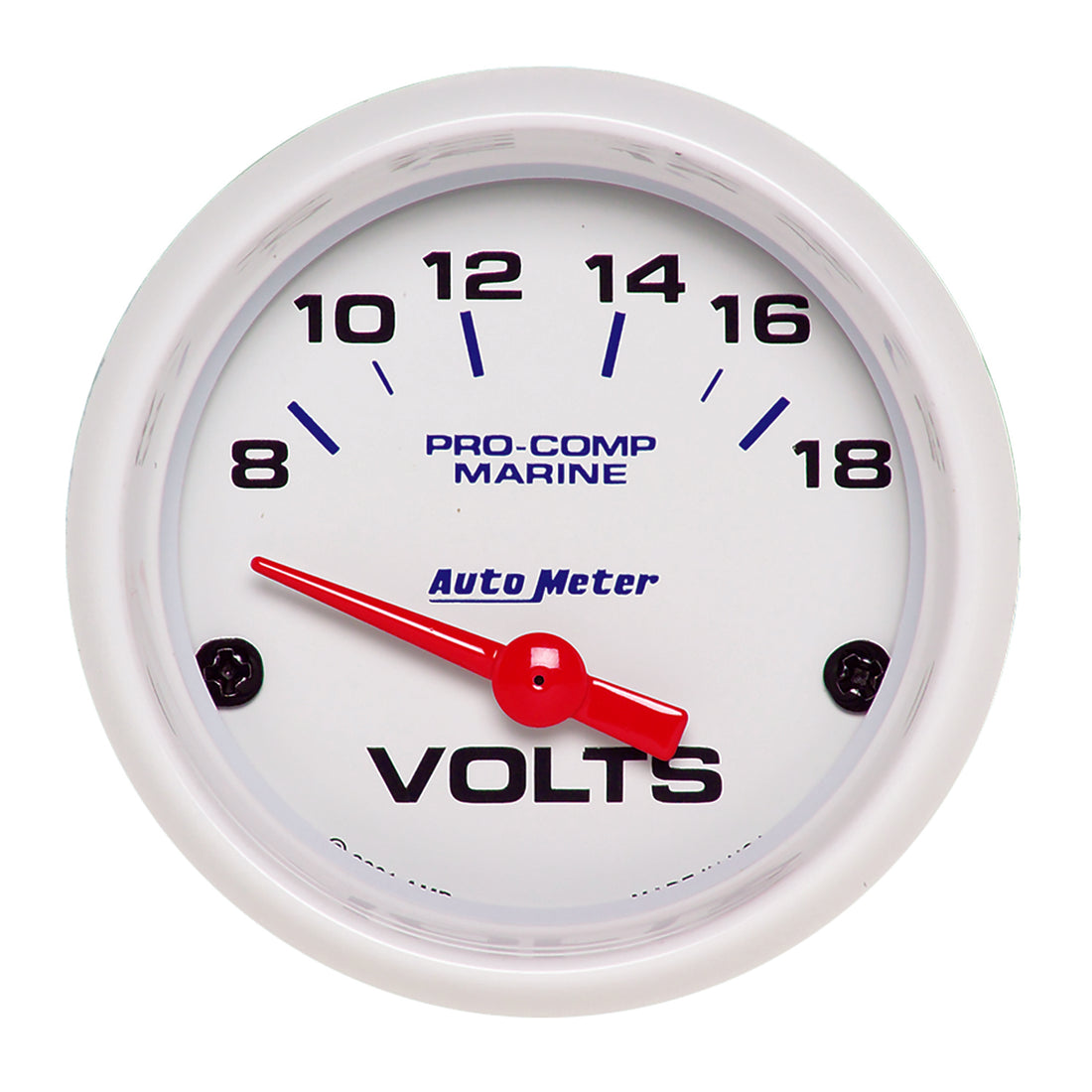 AutoMeter 200756 - GAUGE, VOLTMETER, 2 1/16", 18V, ELECTRIC, MARINE WHITE 3