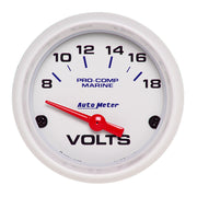 AutoMeter 200756 - GAUGE, VOLTMETER, 2 1/16", 18V, ELECTRIC, MARINE WHITE 3