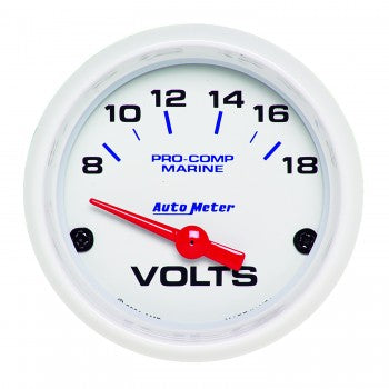 AutoMeter 200756 - GAUGE, VOLTMETER, 2 1/16", 18V, ELECTRIC, MARINE WHITE 4