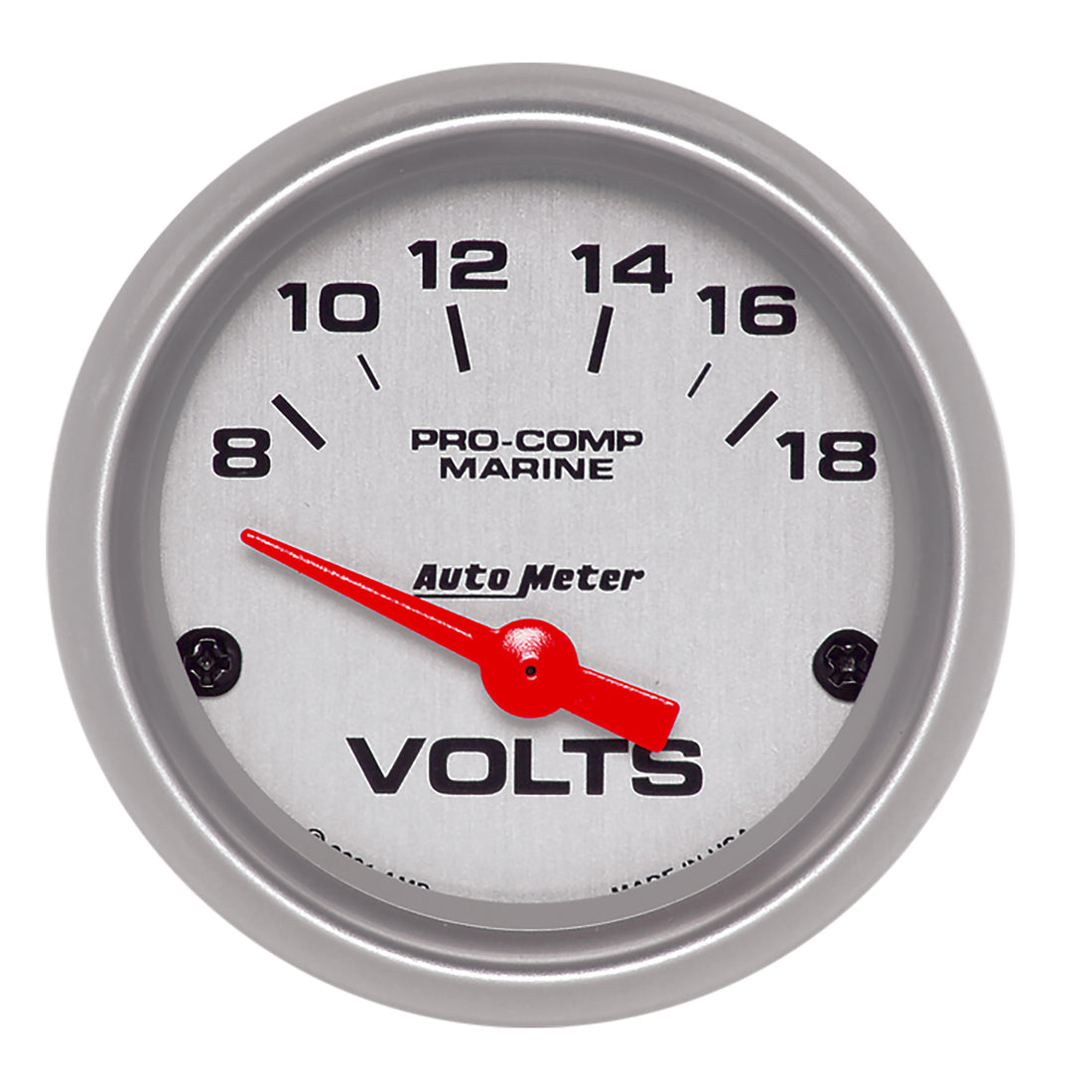 AutoMeter 200756-33 - GAUGE, VOLTMETER, 2 1/16", 18V, ELECTRIC, MARINE SILVER 3
