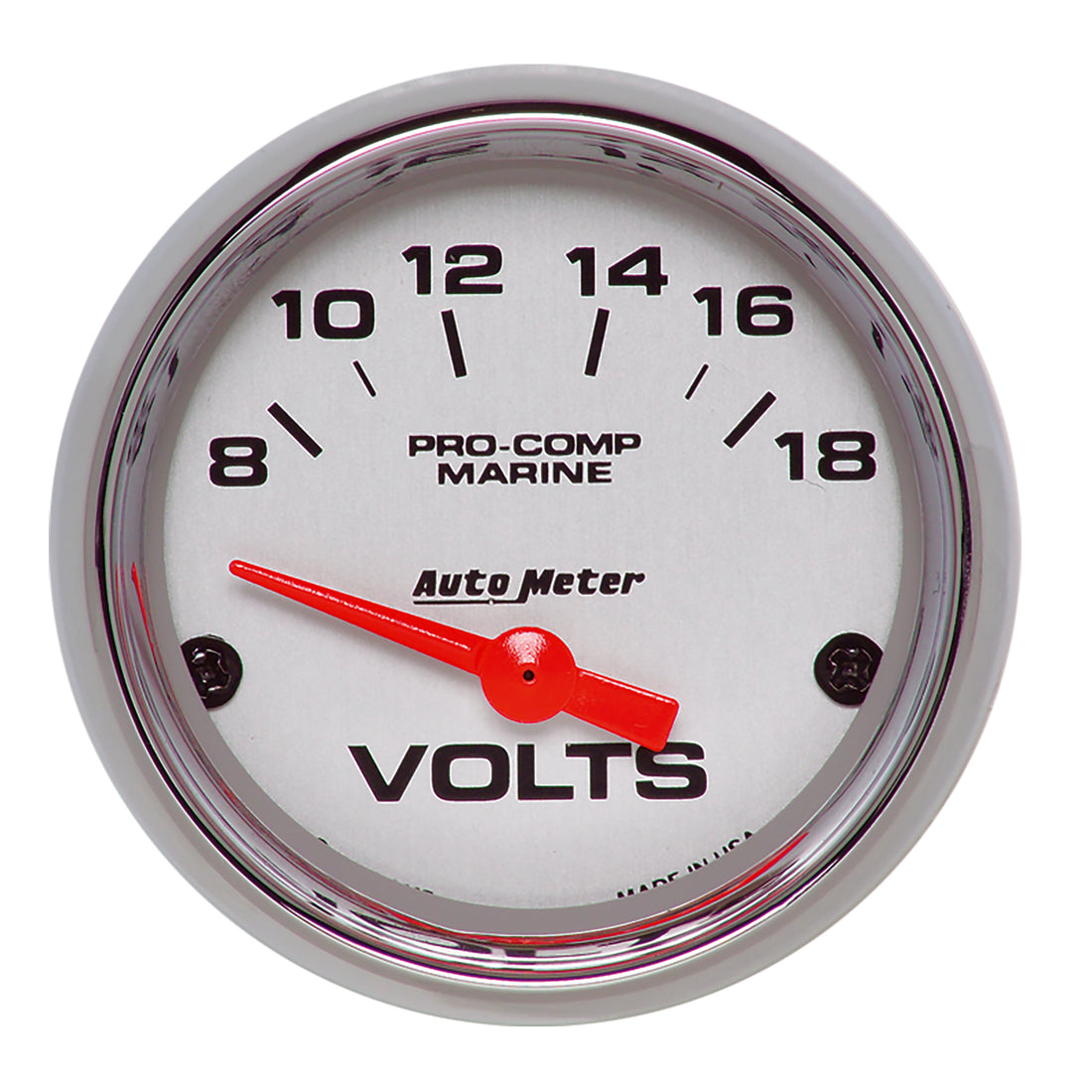 AutoMeter 200756-35 - GAUGE, VOLTMETER, 2 1/16", 18V, ELECTRIC, MARINE CHROME