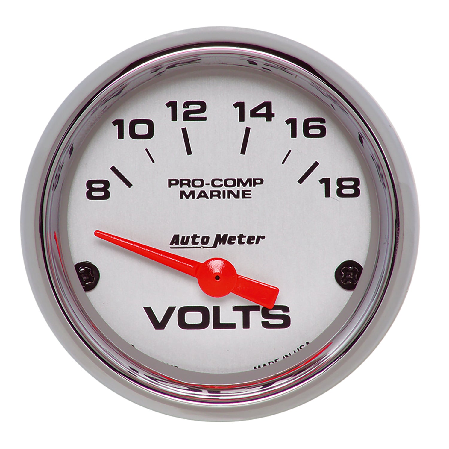 AutoMeter 200756-35 - GAUGE, VOLTMETER, 2 1/16", 18V, ELECTRIC, MARINE CHROME