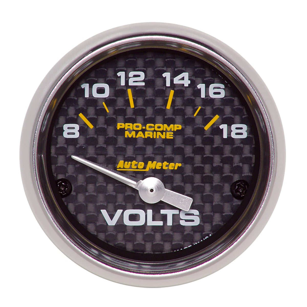 AutoMeter 200756-40 - GAUGE, VOLTMETER, 2 1/16", 18V, ELECTRIC, MARINE CARBON FIBER