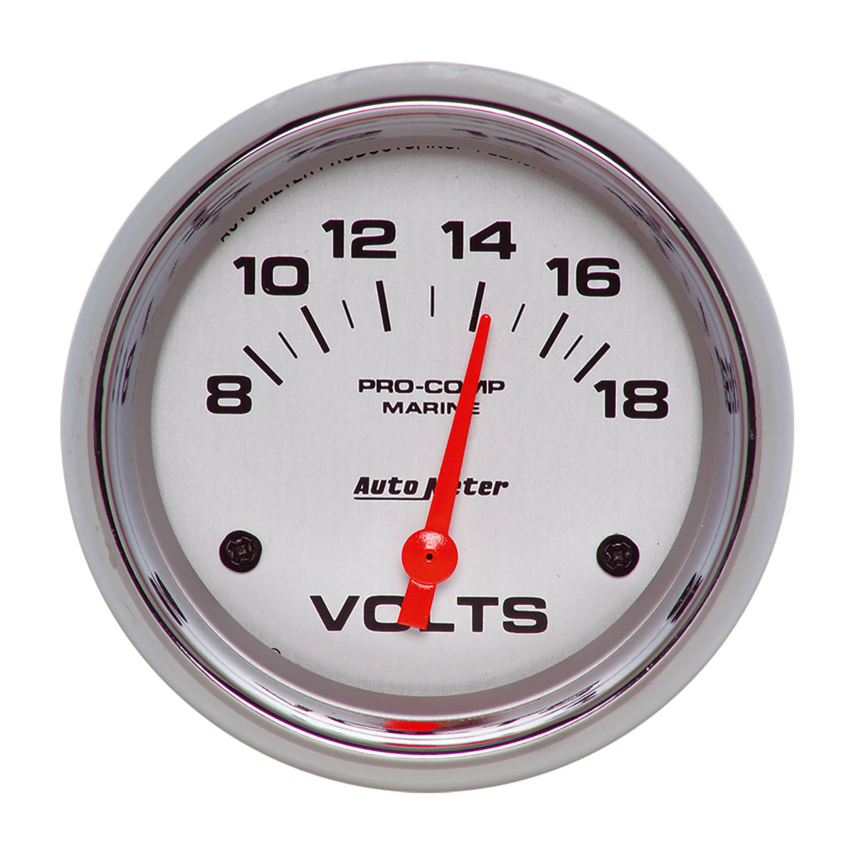 AutoMeter 200757-35 - GAUGE, VOLTMETER, 2 5/8", 18V, ELECTRIC, MARINE CHROME 5