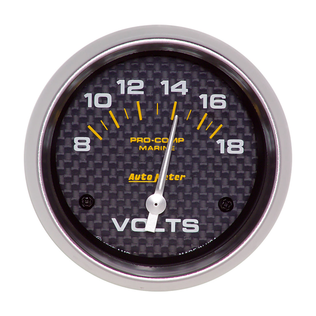 AutoMeter 200757-40 - GAUGE, VOLTMETER, 2 5/8", 18V, ELECTRIC, MARINE CARBON FIBER