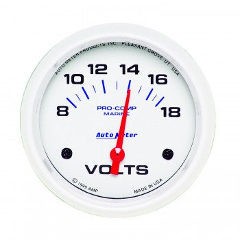 AutoMeter 200757 - GAUGE, VOLTMETER, 2 5/8", 18V, ELECTRIC, MARINE WHITE 4