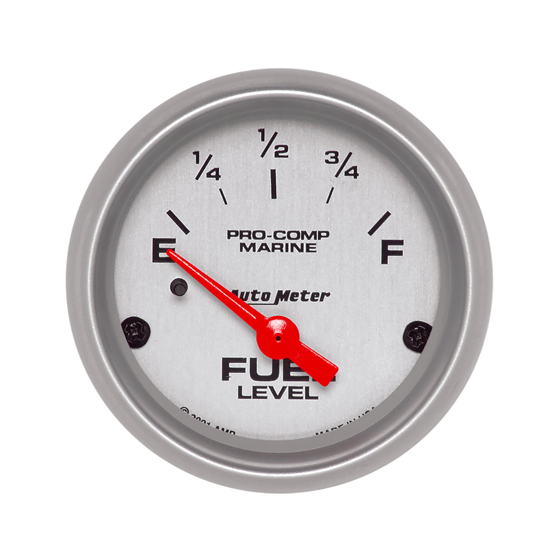 AutoMeter 200760-33 - GAUGE, FUEL LEVEL, 2 1/16", 240OE TO 33OF, ELEC, MARINE SILVER 3