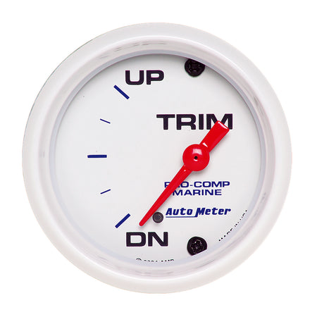 AutoMeter 200766 - GAUGE, TRIM LEVEL, 2 1/16", 0ODOWN-90OUP, ELECTRIC, MARINE WHITE 3