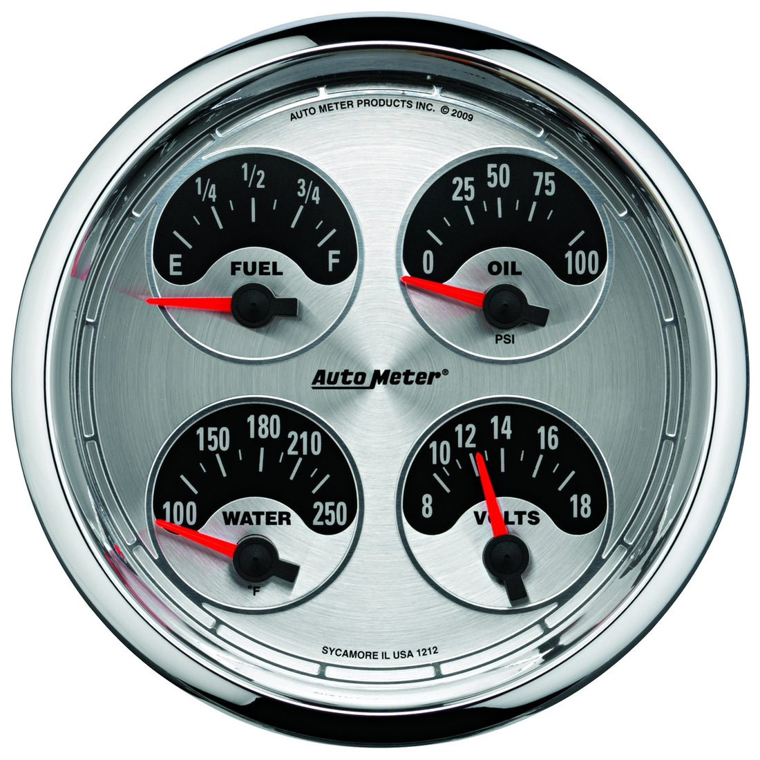 AutoMeter 200767-33 - GAUGE, TRIM LEVEL, 2 5/8", 0ODOWN-90OUP, ELECTRIC, MARINE SILVER 4