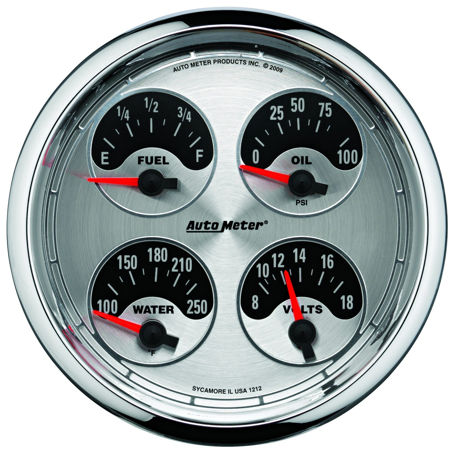 AutoMeter 200767-33 - GAUGE, TRIM LEVEL, 2 5/8", 0ODOWN-90OUP, ELECTRIC, MARINE SILVER 4