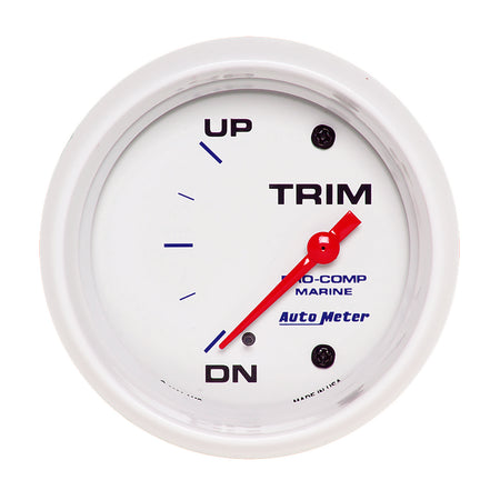 AutoMeter 200767 - GAUGE, TRIM LEVEL, 2 5/8", 0ODOWN-90OUP, ELECTRIC, MARINE WHITE 3