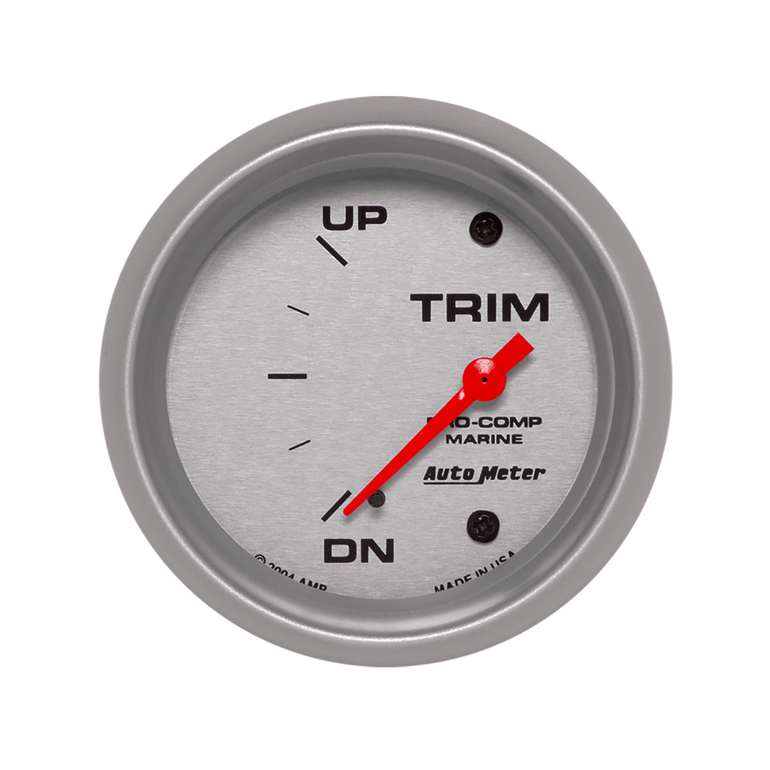 AutoMeter 200767-33 - GAUGE, TRIM LEVEL, 2 5/8", 0ODOWN-90OUP, ELECTRIC, MARINE SILVER 3