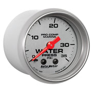 AutoMeter 200772-33 - GAUGE, WATER PRESS, 2 1/16", 35PSI, MECHANICAL, MARINE SILVER 5