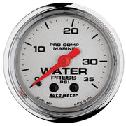 AutoMeter 200772-35 - GAUGE, WATER PRESS, 2 1/16", 35PSI, MECHANICAL, MARINE CHROME 3