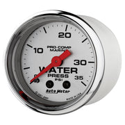 AutoMeter 200772-35 - GAUGE, WATER PRESS, 2 1/16", 35PSI, MECHANICAL, MARINE CHROME 4