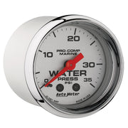 AutoMeter 200772-35 - GAUGE, WATER PRESS, 2 1/16", 35PSI, MECHANICAL, MARINE CHROME 5