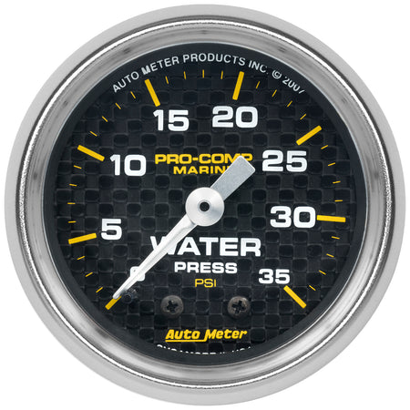 AutoMeter 200772-40 - GAUGE, WATER PRESS, 2 1/16", 35PSI, MECHANICAL, MARINE CARBON FIBER 3