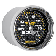 AutoMeter 200774-40 - GAUGE, VAC/BOOST, 2 1/16", 30INHG-20PSI, MECHANICAL, MARINE CARBON FIBER
