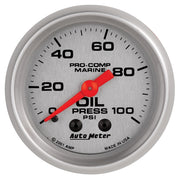 AutoMeter 200790-33 - GAUGE, OIL PRESSURE, 2 1/16", 100PSI, MECHANICAL, MARINE SILVER 3