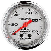 AutoMeter Body AutoMeter 200790-35 - GAUGE, OIL PRESSURE, 2 1/16", 100PSI, MECHANICAL, MARINE CHROME