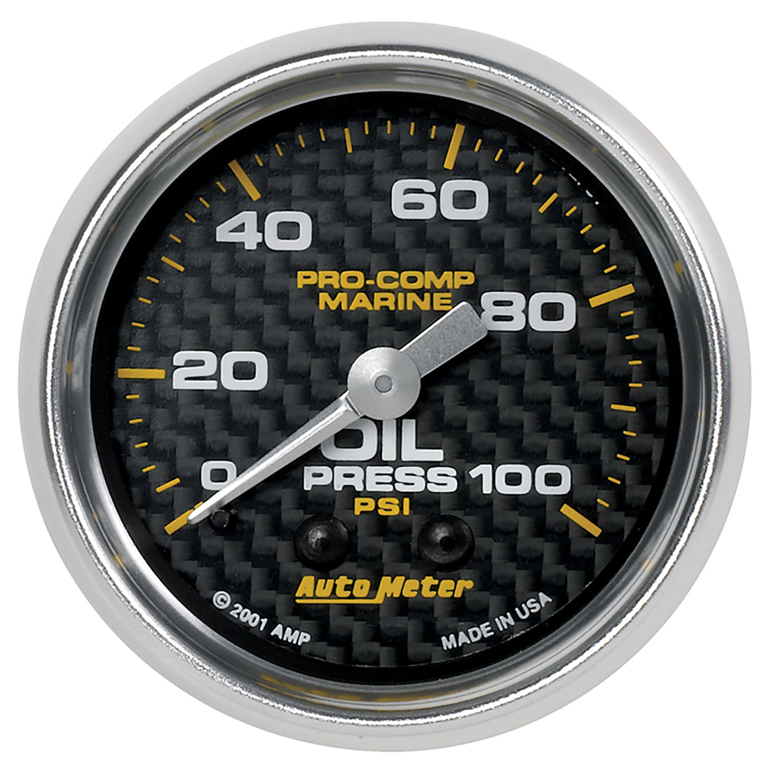 AutoMeter 200790-40 - GAUGE, OIL PRESSURE, 2 1/16", 100PSI, MECHANICAL, MARINE CARBON FIBER