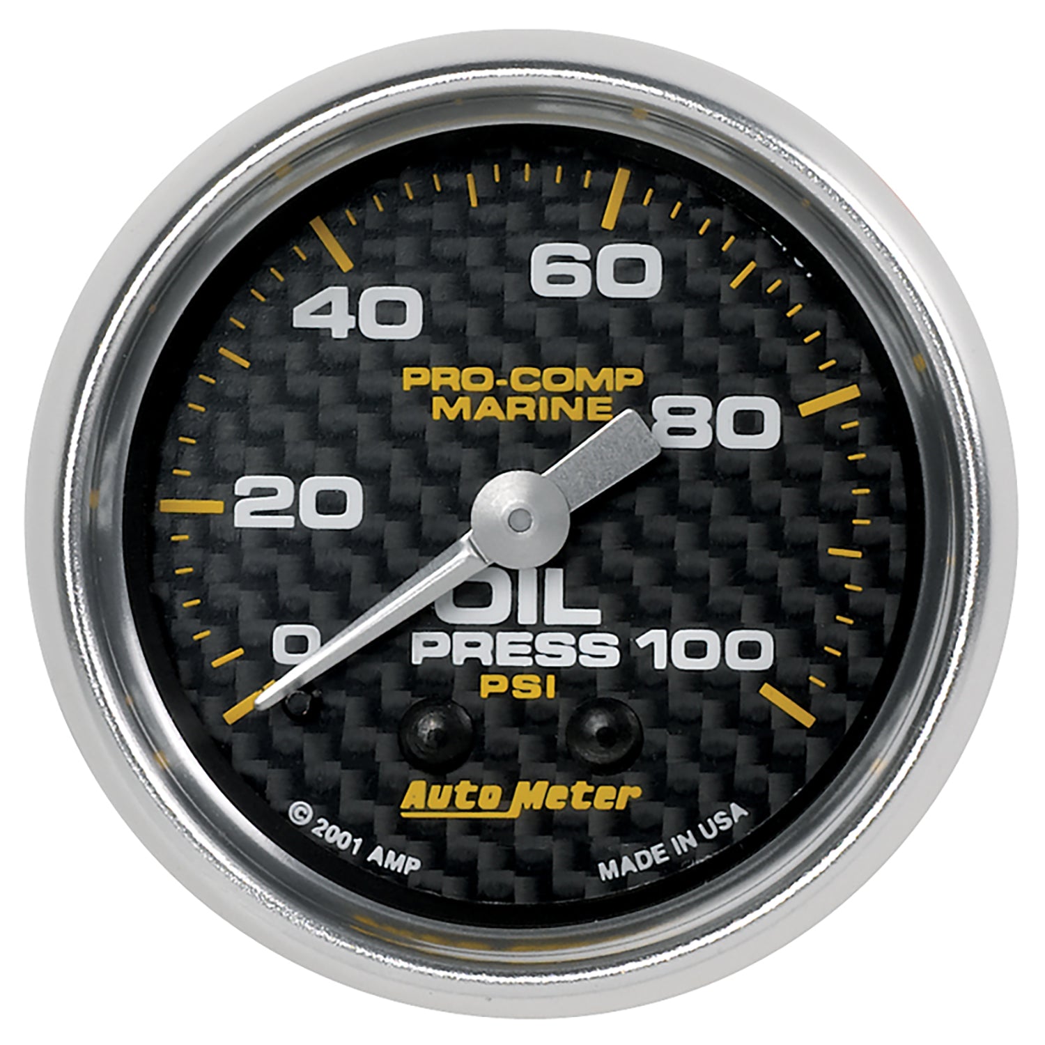 AutoMeter 200790-40 - GAUGE, OIL PRESSURE, 2 1/16", 100PSI, MECHANICAL, MARINE CARBON FIBER