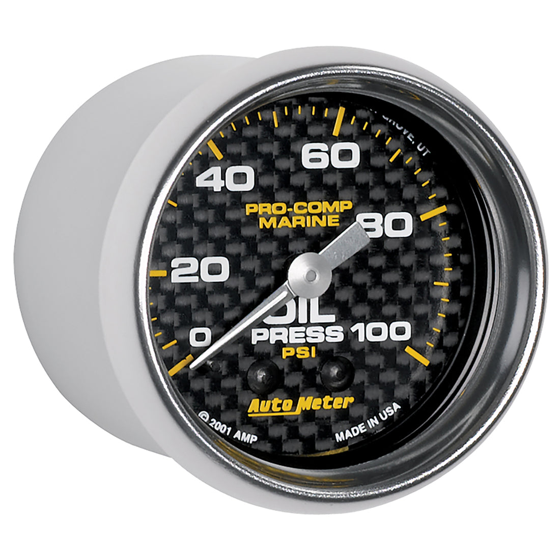 AutoMeter 200790-40 - GAUGE, OIL PRESSURE, 2 1/16", 100PSI, MECHANICAL, MARINE CARBON FIBER