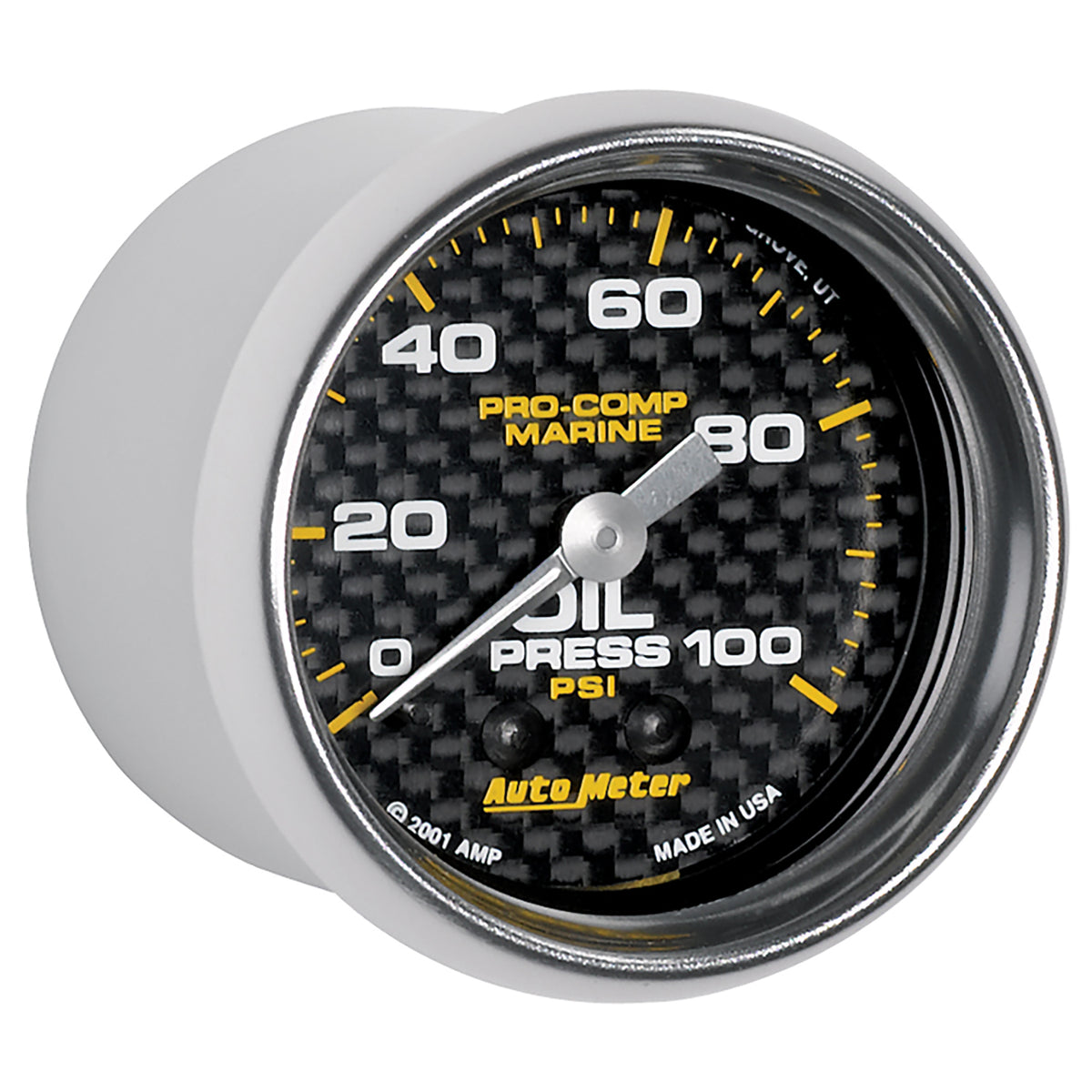 AutoMeter 200790-40 - GAUGE, OIL PRESSURE, 2 1/16", 100PSI, MECHANICAL, MARINE CARBON FIBER
