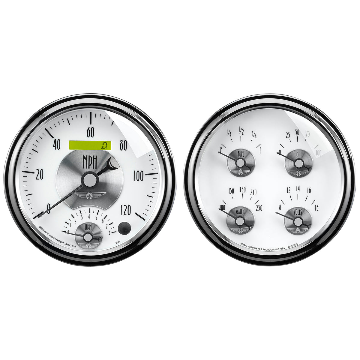 AutoMeter 2008 - GAUGE KIT, 2 PC., QUAD & TACH/SPEEDO, 5", PRESTIGE PEARL 3
