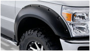 Bushwacker 20083-02 - Black Pocket/Rivet Style Smooth Finish Front Fender Flares For 2011-2016 Ford F250/F350 Super Duty Bushwacker 2