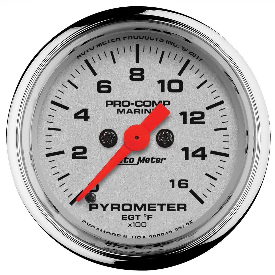 AutoMeter 200842-35 - GAUGE, PYROMETER, 2 1/16", 0-1,600?F, MARINE CHROME 3