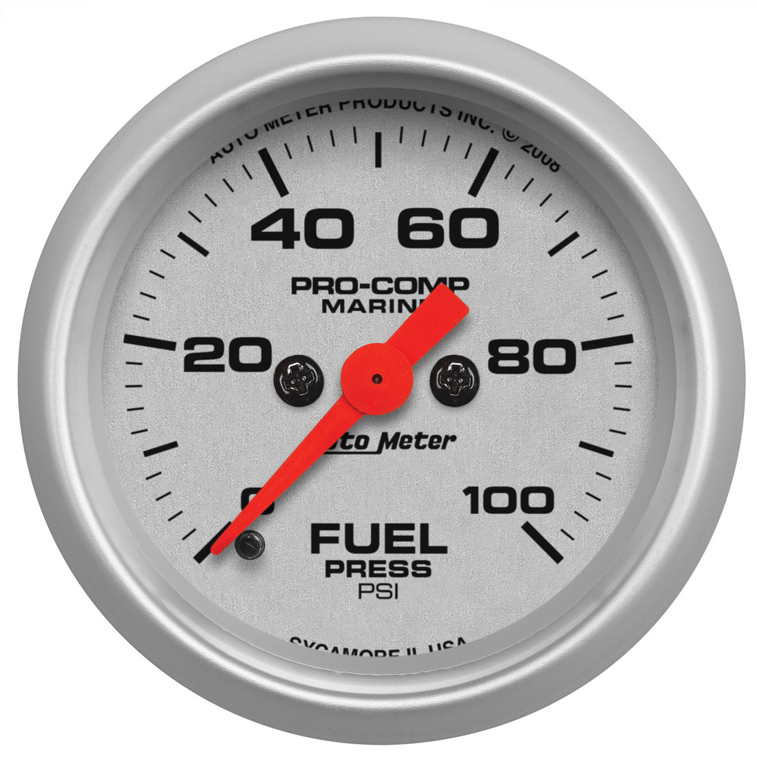 AutoMeter 200850-33 - GAUGE, FUEL PRESSURE, 2 1/16", 100PSI, DIGITAL STEPPER MOTOR, MARINE SILVER 3