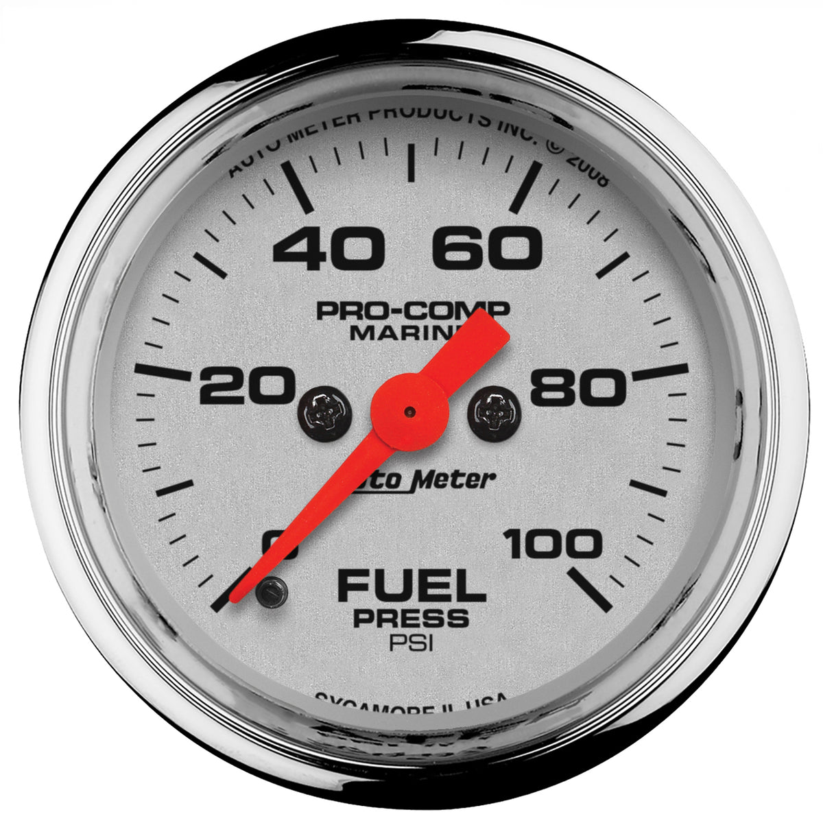 AutoMeter 200850-35 - GAUGE, FUEL PRESSURE, 2 1/16", 100PSI, DIGITAL STEPPER MOTOR, MARINE CHROME 3