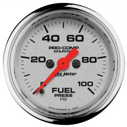 AutoMeter 200850-35 - GAUGE, FUEL PRESSURE, 2 1/16", 100PSI, DIGITAL STEPPER MOTOR, MARINE CHROME 4